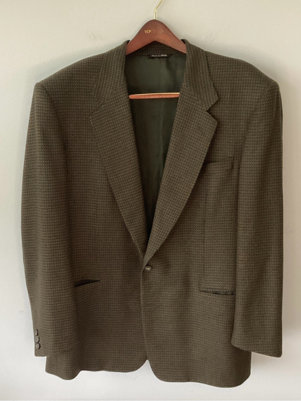 CANALI Wool Cashmere Houndstooth Blazer Sport Coat EU 54L US 44L Italy
